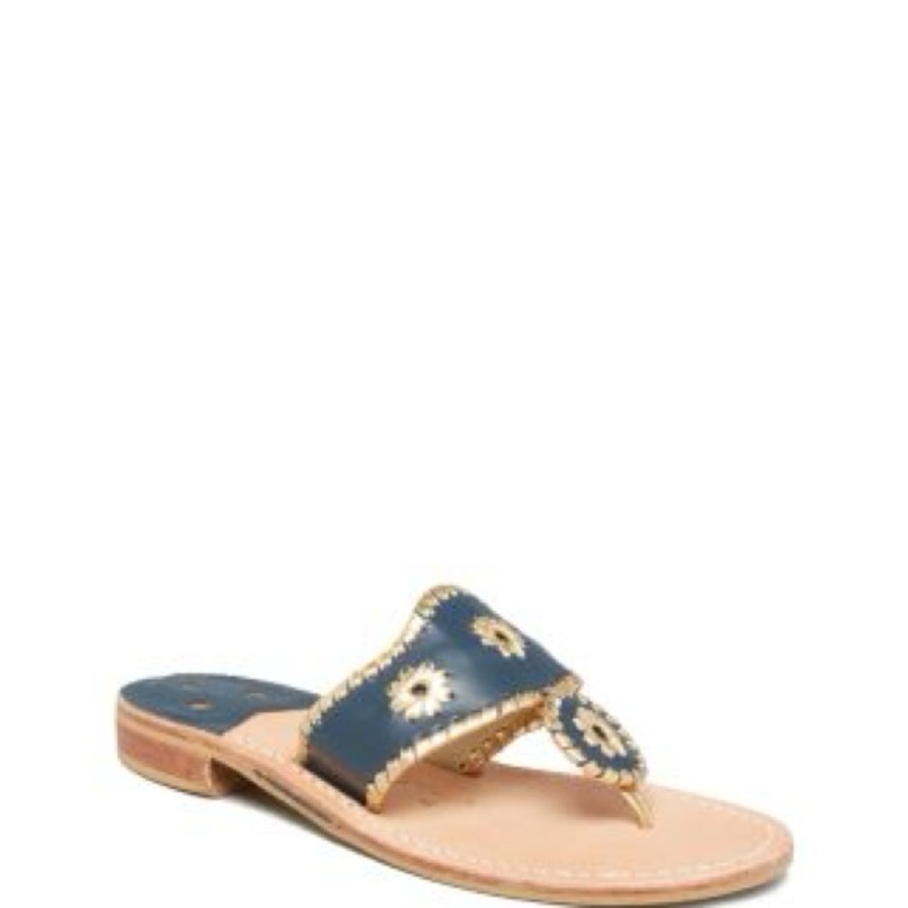 Jack Rogers Navy and Tan Sandals